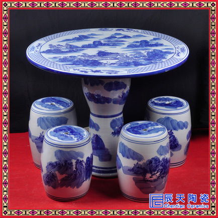 瓷藝雅韻 景德鎮(zhèn)手繪山水庭院桌凳，讓賞月乘涼更具詩(shī)意